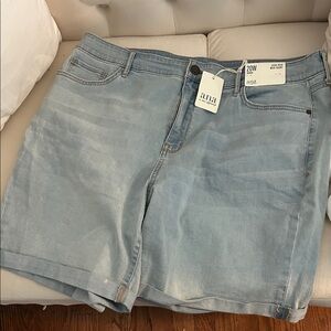 a.n.a Soft Blue Denim Shorts